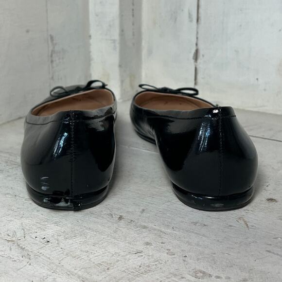 Prada Patent Leather Slip On Bow Detail Ballet Flats Black Women's Size 39 / 9 - Picture 4 of 6